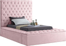 Bliss Pink Velvet Twin Bed (3 Boxes) - Town Of Bargains Furniture - NY