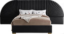 Cleo Black Velvet Queen Bed (3 Boxes)