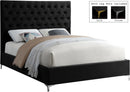 Cruz Black Velvet Queen Bed - Town Of Bargains Furniture - NY