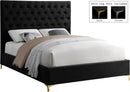 Cruz Black Velvet Queen Bed - Town Of Bargains Furniture - NY