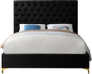 Cruz Black Velvet Queen Bed - Town Of Bargains Furniture - NY