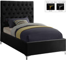 Cruz Black Velvet Twin Bed - Town Of Bargains Furniture - NY