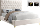 Cruz Cream Velvet King Bed - Town Of Bargains Furniture - NY