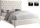 Cruz Cream Velvet Queen Bed - Town Of Bargains Furniture - NY