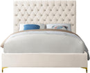 Cruz Cream Velvet King Bed - Town Of Bargains Furniture - NY