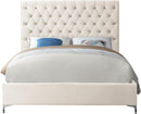 Cruz Cream Velvet Full Bed - Town Of Bargains Furniture - NY