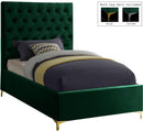 Cruz Green Velvet Twin Bed - Town Of Bargains Furniture - NY