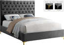 Cruz Grey Velvet King Bed - Town Of Bargains Furniture - NY