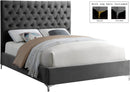 Cruz Grey Velvet King Bed - Town Of Bargains Furniture - NY