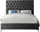 Cruz Grey Velvet Queen Bed - Town Of Bargains Furniture - NY