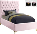 Cruz Pink Velvet Twin Bed - Town Of Bargains Furniture - NY