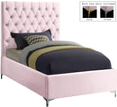 Cruz Pink Velvet Twin Bed - Town Of Bargains Furniture - NY