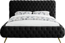 Delano Black Velvet King Bed - Town Of Bargains Furniture - NY