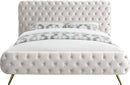 Delano Cream Velvet Queen Bed - Town Of Bargains Furniture - NY