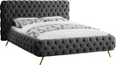 Delano Grey Velvet Queen Bed - Town Of Bargains Furniture - NY