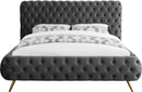 Delano Grey Velvet King Bed - Town Of Bargains Furniture - NY