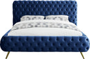Delano Navy Velvet King Bed - Town Of Bargains Furniture - NY