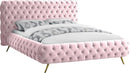 Delano Pink Velvet Queen Bed - Town Of Bargains Furniture - NY