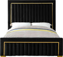 Dolce Black Velvet Queen Bed (3 Boxes) - Town Of Bargains Furniture - NY