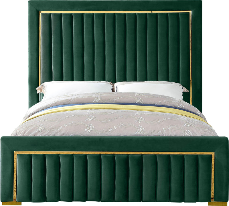 Dolce Green Velvet Queen Bed (3 Boxes) - Town Of Bargains Furniture - NY