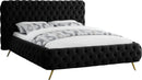 Delano Black Velvet Queen Bed - Town Of Bargains Furniture - NY