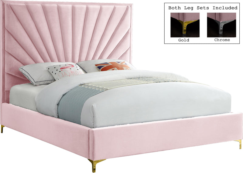 Eclipse Pink Velvet King Bed - Town Of Bargains Furniture - NY