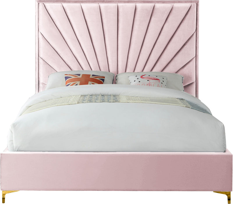 Eclipse Pink Velvet King Bed - Town Of Bargains Furniture - NY