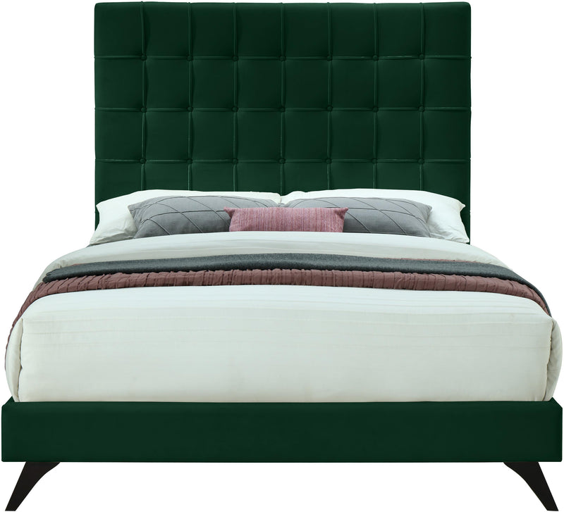 Elly Green Velvet Queen Bed - Town Of Bargains Furniture - NY