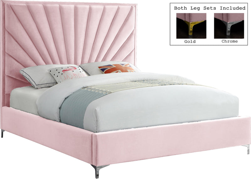 Eclipse Pink Velvet King Bed - Town Of Bargains Furniture - NY