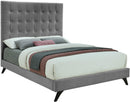 Elly Grey Velvet Queen Bed - Town Of Bargains Furniture - NY