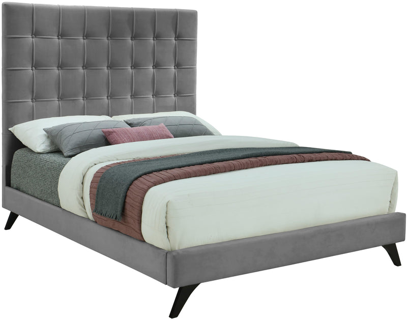 Elly Grey Velvet King Bed - Town Of Bargains Furniture - NY
