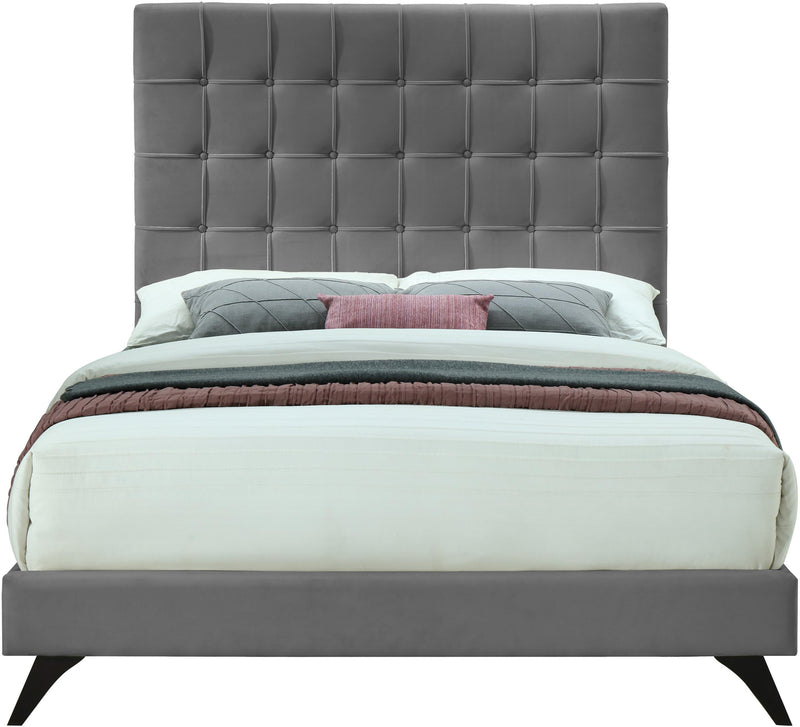 Elly Grey Velvet King Bed - Town Of Bargains Furniture - NY
