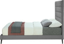 Elly Grey Velvet Full Bed - Town Of Bargains Furniture - NY