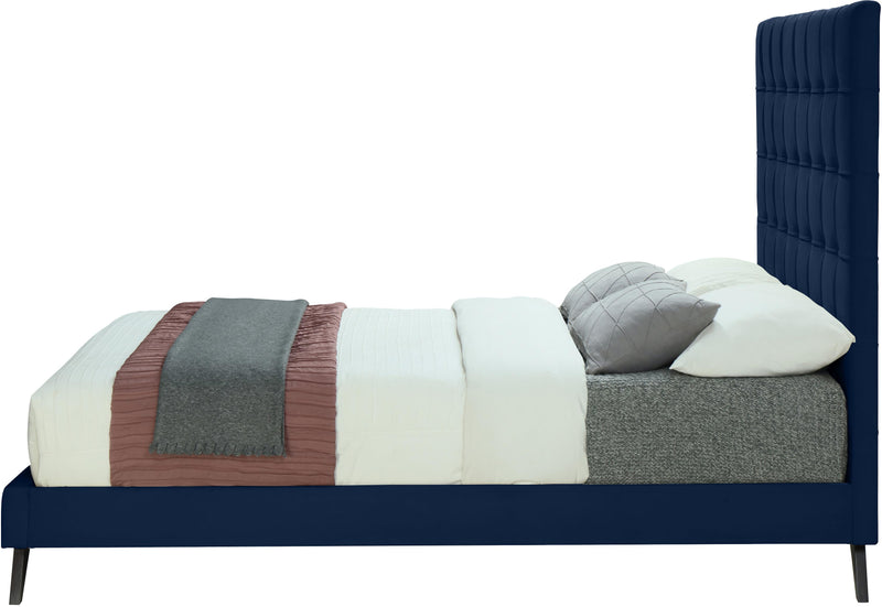 Elly Navy Velvet Full Bed