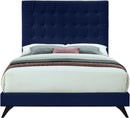 Elly Navy Velvet Queen Bed - Town Of Bargains Furniture - NY