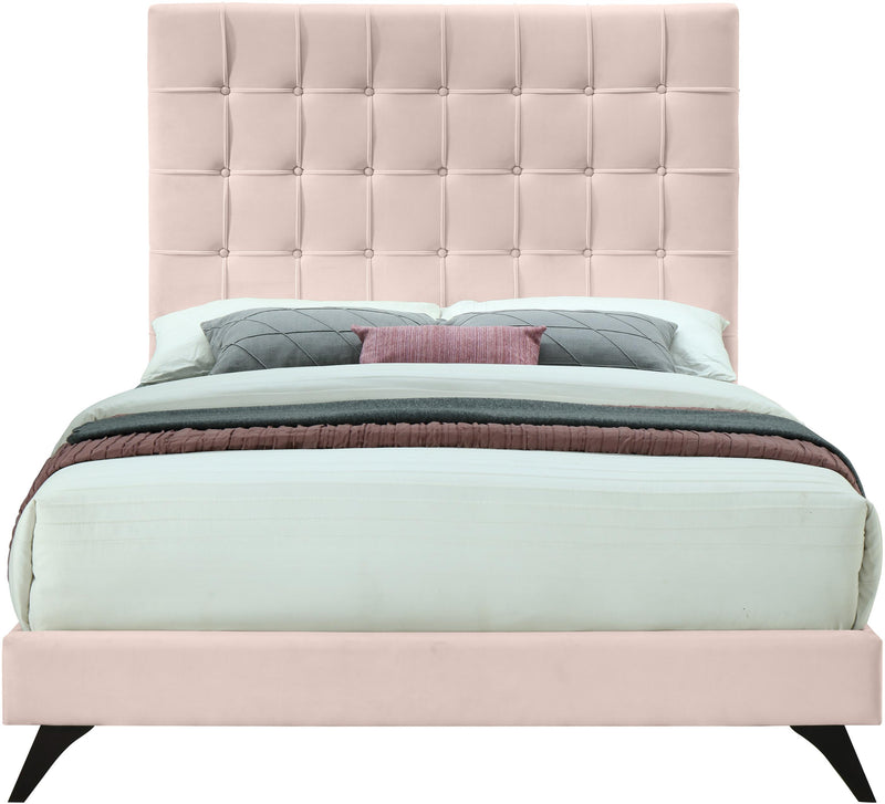 Elly Pink Velvet Queen Bed - Town Of Bargains Furniture - NY