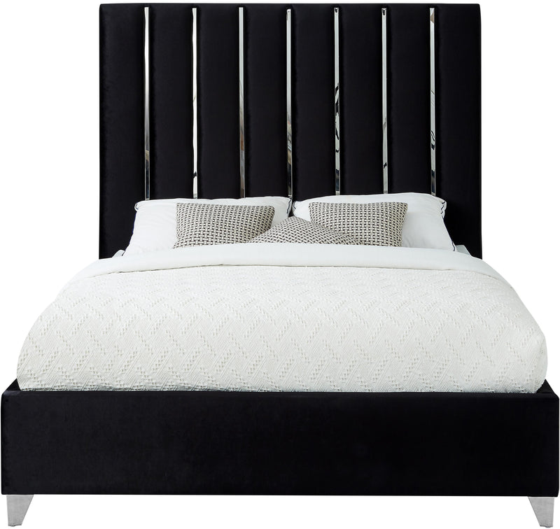 Enzo Black Velvet King Bed - Town Of Bargains Furniture - NY