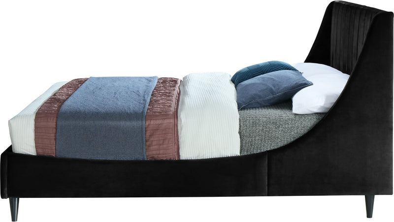 Eva Black Velvet Queen Bed - Town Of Bargains Furniture - NY