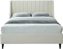Eva Cream Velvet King Bed