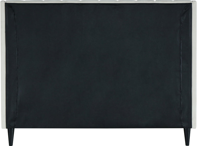 Eva Cream Velvet Queen Bed - Town Of Bargains Furniture - NY