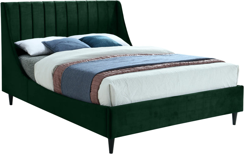 Eva Green Velvet Queen Bed - Town Of Bargains Furniture - NY