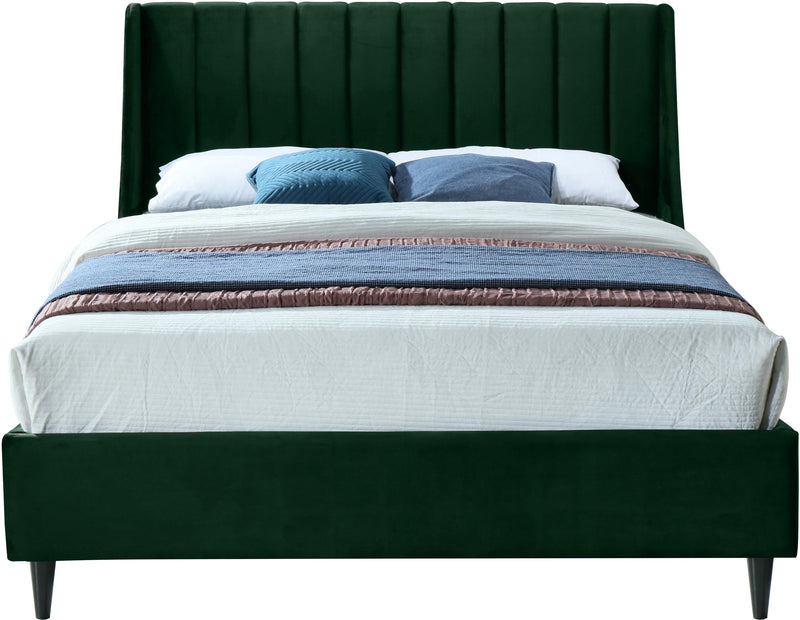Eva Green Velvet Queen Bed - Town Of Bargains Furniture - NY