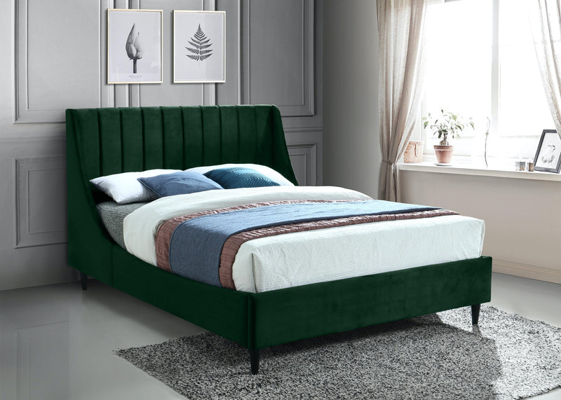 Eva Green Velvet Queen Bed - Town Of Bargains Furniture - NY