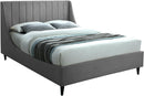 Eva Grey Velvet King Bed