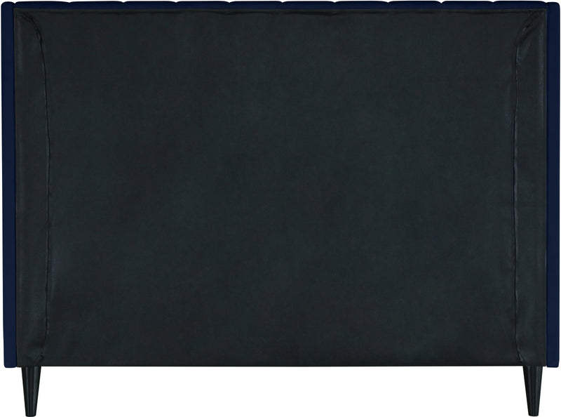 Eva Navy Velvet King Bed - Town Of Bargains Furniture - NY