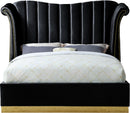 Flora Black Velvet King Bed (3 Boxes) - Town Of Bargains Furniture - NY