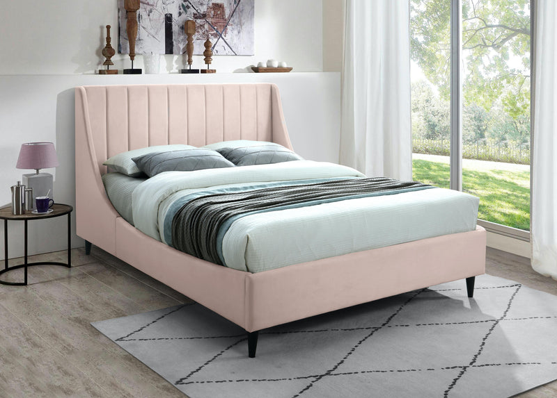 Eva Pink Velvet King Bed - Town Of Bargains Furniture - NY