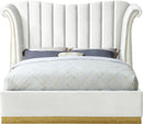 Flora White Velvet King Bed (3 Boxes) - Town Of Bargains Furniture - NY