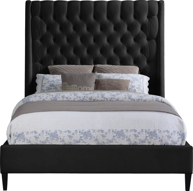 Fritz Black Velvet King Bed - Town Of Bargains Furniture - NY