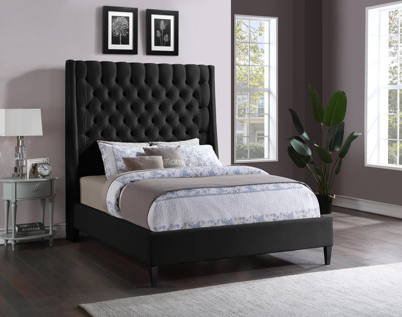 Fritz Black Velvet King Bed